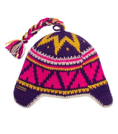 Шапка вязаная для бани Woodson Viking Pinky, орнамент, 1 косичка — изображение 3