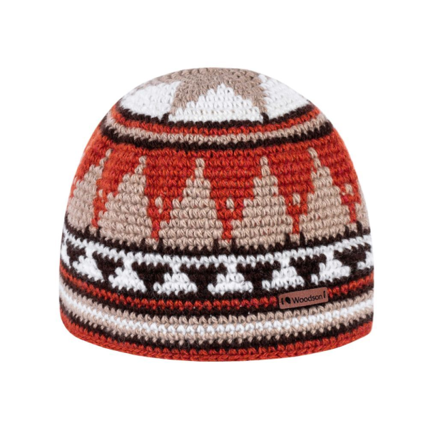 Шапка вязаная для бани Woodson Viking, орнамент, без косичек (коричневый) — изображение 3