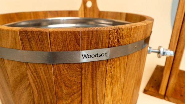 Обливное устройство Woodson с нержавеющей вставкой, 17 л., дуб — изображение 3