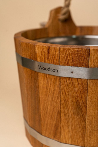 Шайка Woodson с нержавеющей вставкой, 10 л., дуб — изображение 2