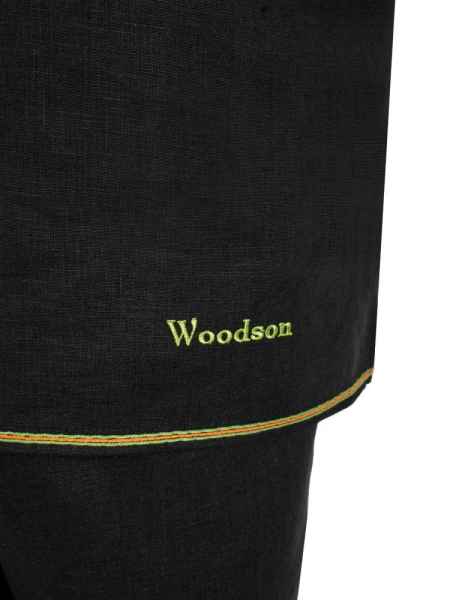 Комплект банщика #1 Woodson, чёрный лён c цветной полосой (50-52) — изображение 3