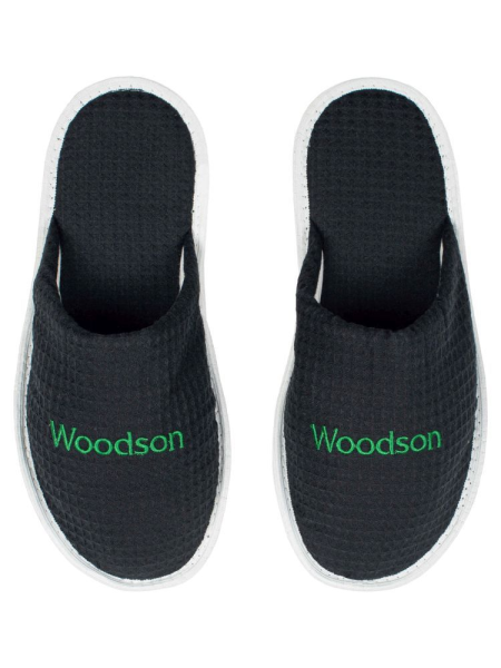 Тапочки Woodson, вафельные с закрытым мысом (43-46), чёрный цвет — изображение 2