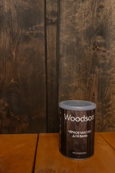 Чёрное масло для защиты древесины Woodson (баня), 0,8л — изображение 3